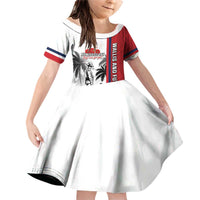 Wallis and Futuna Armistice Day Family Matching Off Shoulder Short Dress and Hawaiian Shirt Lest We Forget Flag Style LT05 Daughter's Dress White - Polynesian Pride