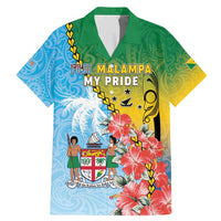 Personalised Malampa Fiji Day Family Matching Mermaid Dress and Hawaiian Shirt Tribal Pattern With Tropical Flowers LT05 Dad's Shirt - Short Sleeve Colorful - Polynesian Pride