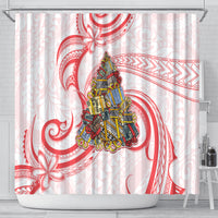 Happy Boxing Day Shower Curtain Polynesian Gift Boxes Christmas Tree LT05 - Polynesian Pride