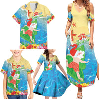 Christmas In Hawaii Family Matching Summer Maxi Dress and Hawaiian Shirt Tis The Sea Sun LT05 - Polynesian Pride