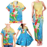 Christmas In Hawaii Family Matching Tank Maxi Dress and Hawaiian Shirt Tis The Sea Sun LT05 - Polynesian Pride