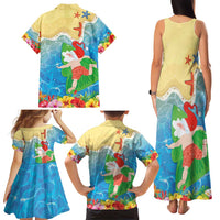 Christmas In Hawaii Family Matching Tank Maxi Dress and Hawaiian Shirt Tis The Sea Sun LT05 - Polynesian Pride