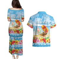 Personalised Hawaii Funny Thanksgiving Couples Matching Puletasi and Hawaiian Shirt Thankful From The Beach