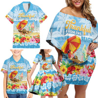 Personalised Hawaii Funny Thanksgiving Family Matching Off Shoulder Short Dress and Hawaiian Shirt Thankful From The Beach LT05 - Polynesian Pride