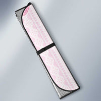 Bula Fiji Auto Sun Shade Pink Plumeria Masi Tapa Pattern - Polynesian Pride