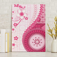 Bula Fiji Canvas Wall Art Pink Plumeria Masi Tapa Pattern - Polynesian Pride