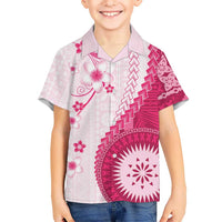Bula Fiji Hawaiian Shirt Pink Plumeria Masi Tapa Pattern - Polynesian Pride