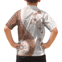 Bula Fiji Hawaiian Shirt Brown Plumeria Masi Tapa Pattern - Polynesian Pride