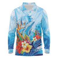 Polynesia Humpback Whale Long Sleeve Polo Shirt Ocean Style