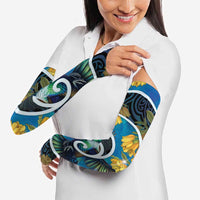 New Zealand Tui Bird Arm Sleeves Maori Koru With Kowhai Flowers