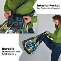 New Zealand Tui Bird Grocery Bag Maori Koru With Kowhai Flowers