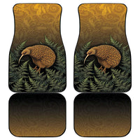 New Zealand Kiwi Bird Car Mats Silver Fern Mix Maori Pattern