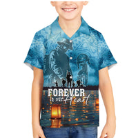 Hawaii Memorial Day Lantern Floating Family Matching Mermaid Dress and Hawaiian Shirt Always In Our Hearts LT05 Son's Shirt Blue - Polynesian Pride