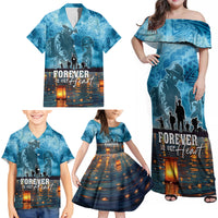Hawaii Memorial Day Lantern Floating Family Matching Off Shoulder Maxi Dress and Hawaiian Shirt Always In Our Hearts LT05 - Polynesian Pride