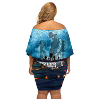Hawaii Memorial Day Lantern Floating Off Shoulder Short Dress Always In Our Hearts LT05 - Polynesian Pride