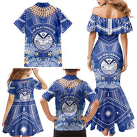 Marshall Islands Jemenei Day Family Matching Mermaid Dress and Hawaiian Shirt Polynesian Tribal Tattoo Seashell Necklace LT05 - Polynesian Pride