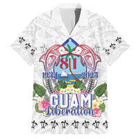 Guam Chamorro Liberation Day Family Matching Long Sleeve Bodycon Dress and Hawaiian Shirt 82nd Anniversary LT05 Dad's Shirt - Short Sleeve White - Polynesian Pride