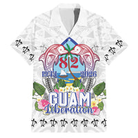 Guam Chamorro Liberation Day Family Matching Mermaid Dress and Hawaiian Shirt 82nd Anniversary LT05 Dad's Shirt - Short Sleeve White - Polynesian Pride