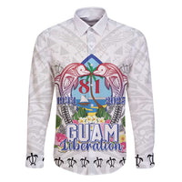 Guam Chamorro Liberation Day Family Matching Mermaid Dress and Hawaiian Shirt 82nd Anniversary LT05 Dad's Shirt - Long Sleeve White - Polynesian Pride