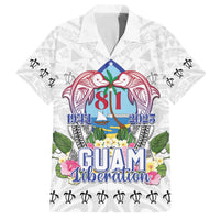 Guam Chamorro Liberation Day Family Matching Off The Shoulder Long Sleeve Dress and Hawaiian Shirt 82nd Anniversary LT05 Dad's Shirt - Short Sleeve White - Polynesian Pride