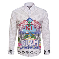 Guam Chamorro Liberation Day Family Matching Short Sleeve Bodycon Dress and Hawaiian Shirt 82nd Anniversary LT05 Dad's Shirt - Long Sleeve White - Polynesian Pride