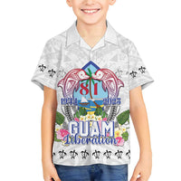 Guam Chamorro Liberation Day Family Matching Short Sleeve Bodycon Dress and Hawaiian Shirt 82nd Anniversary LT05 Son's Shirt White - Polynesian Pride