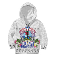 Guam Chamorro Liberation Day Kid Hoodie 82nd Anniversary LT05 Zip Hoodie White - Polynesian Pride