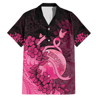 Personalised Cancer Fighter Family Matching Mermaid Dress and Hawaiian Shirt I Beat Cancer LT05 Dad's Shirt - Short Sleeve Pink - Polynesian Pride