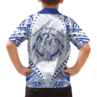 Northern Mariana Islands Liberation Day Family Matching Short Sleeve Bodycon Dress and Hawaiian Shirt 79th Anniversary LT05 - Polynesian Pride