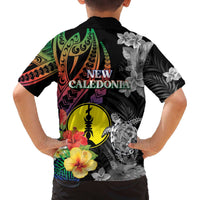 New Caledonia Bastille Day Family Matching Off The Shoulder Long Sleeve Dress and Hawaiian Shirt Tropical Turtle Hibiscus Polynesian Pattern LT05 - Polynesian Pride