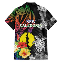New Caledonia Bastille Day Family Matching Tank Maxi Dress and Hawaiian Shirt Tropical Turtle Hibiscus Polynesian Pattern