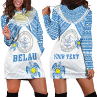 Personalised Palau Constitution Day Hoodie Dress Polynesian Turtle LT05 - Polynesian Pride