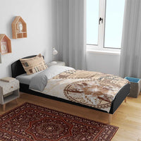 Samoa Siapo Elegant Bedding Set Hibiscus Beige Motifs - Polynesian Pride