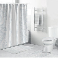 Samoa Lotu Tamaiti Bathroom Set Teuila With Tribal Motifs LT05 Bathroom Set (4 pcs) White - Polynesian Pride