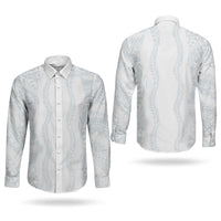 Samoa Lotu Tamaiti Couples Matching Puletasi and Long Sleeve Button Shirt Teuila With Tribal Motifs LT05 - Polynesian Pride