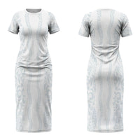 Samoa Lotu Tamaiti Couples Matching Short Sleeve Bodycon Dress and Hawaiian Shirt Teuila With Tribal Motifs LT05 - Polynesian Pride
