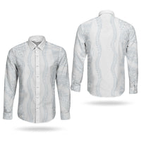 Samoa Lotu Tamaiti Couples Matching Summer Maxi Dress and Long Sleeve Button Shirt Teuila With Tribal Motifs LT05 - Polynesian Pride