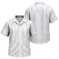 Samoa Lotu Tamaiti Family Matching Off Shoulder Maxi Dress and Hawaiian Shirt Teuila With Tribal Motifs LT05 Son's Shirt White - Polynesian Pride