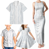 Samoa Lotu Tamaiti Family Matching Tank Maxi Dress and Hawaiian Shirt Teuila With Tribal Motifs LT05 - Polynesian Pride