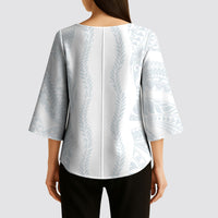 Samoa Lotu Tamaiti Kimono Sleeve Blouse Teuila With Tribal Motifs LT05 - Polynesian Pride