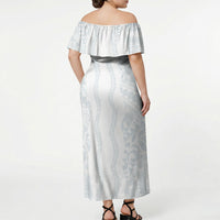 Samoa Lotu Tamaiti Off Shoulder Maxi Dress Teuila With Tribal Motifs LT05 - Polynesian Pride