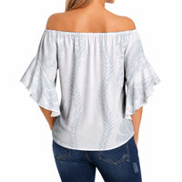 Samoa Lotu Tamaiti Off Shoulder Wrap Waist Top Teuila With Tribal Motifs LT05 - Polynesian Pride