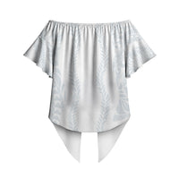 Samoa Lotu Tamaiti Off Shoulder Wrap Waist Top Teuila With Tribal Motifs LT05 - Polynesian Pride