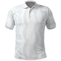 Samoa Lotu Tamaiti Polo Shirt Teuila With Tribal Motifs LT05 White - Polynesian Pride