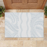 Samoa Lotu Tamaiti Rubber Doormat Teuila With Tribal Motifs LT05 White - Polynesian Pride
