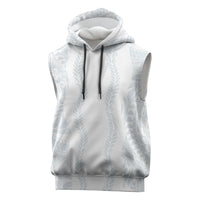 Samoa Lotu Tamaiti Sleeveless Hoodie Teuila With Tribal Motifs LT05 White - Polynesian Pride