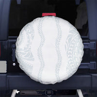 Samoa Lotu Tamaiti Spare Tire Cover Teuila With Tribal Motifs LT05 No hole White - Polynesian Pride