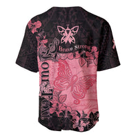 Personalized Breast Cancer Baseball Jersey Survivor Polynesian Ribbon Butterfly LT05 - Polynesian Pride