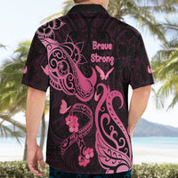 Breast Cancer Awareness Hawaiian Shirt Ribbon Polynesian Pattern Black Version LT05 - Polynesian Pride