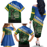 Solomon Islands Remembrance Day Family Matching Off The Shoulder Long Sleeve Dress and Hawaiian Shirt Lest We Forget